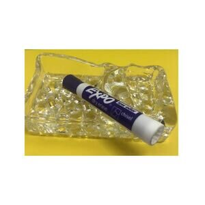 Ash Tray Glass Art Deco Style Ashtray 3.25”x5.75” Mid Century Incense Tobacciana